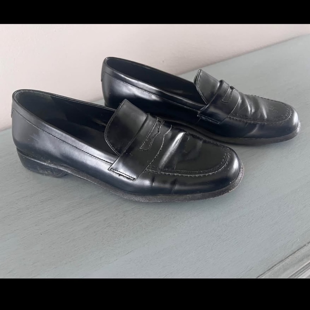Ralph Lauren Black Leather Slip-On Loafers Women’s